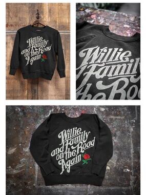MadeWorn Willy Nelson Shrunken Sweatshirt, NEVER WORN